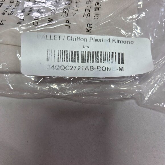 Zenana Pleated Kimono Cardigan Open Front Lightweight Women M Beige Chiffon - Picture 2 of 10